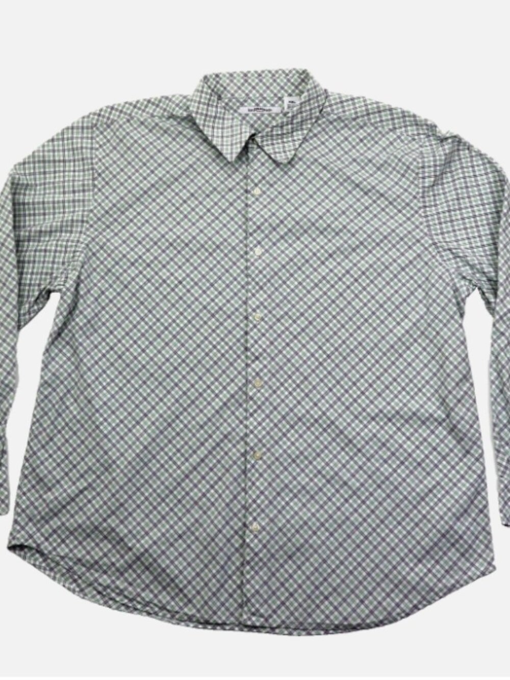 Levi's Cotton Shirt Men's XXL Long Sleeve Plaid Button Up White/ Green/ Blue